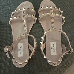 Valentino Women's Blush Studded Jelly Sandals